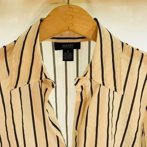 Alfani navy & white striped